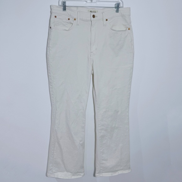 Madewell Perfect Vintage Flare Crop Jeans Vintage Canvas Cream‎ NI959 Size 31 - Picture 2 of 11